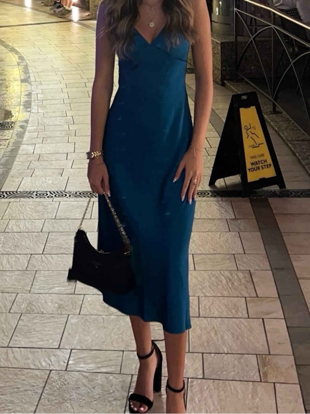 Abercrombie & Fitch Teal Slip Dress-wedding guest dress